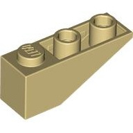 Lego kostka (kostička) 1x3 sklon (šikmá) 25° invertovaná, béžová (428705, 4240113, 6267489)